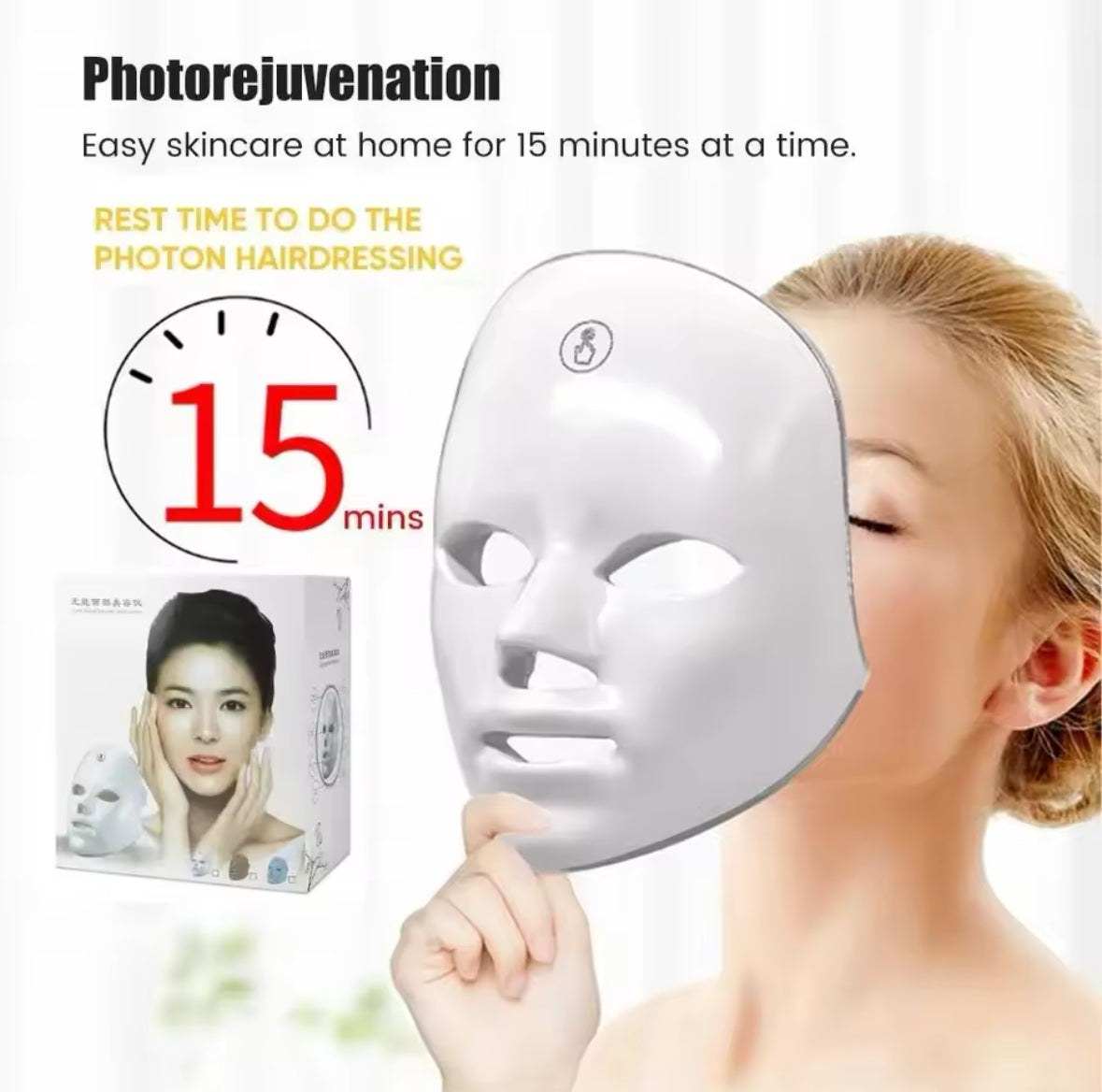 7-1 Colors LED Facial Skin Care Mask, Led Face Mask Light Therapy